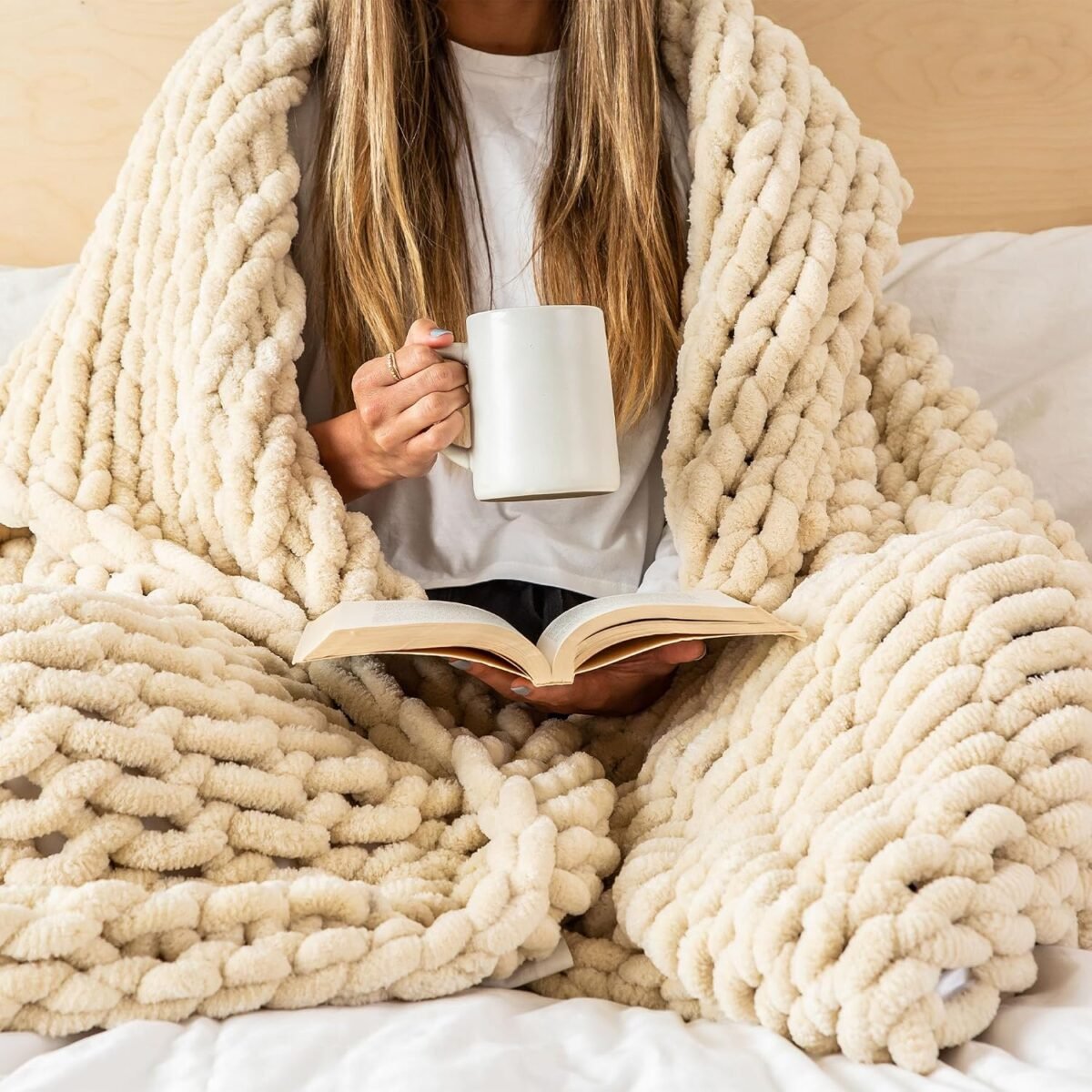 SAMIAH LUXE Chunky Knit Throw Blanket